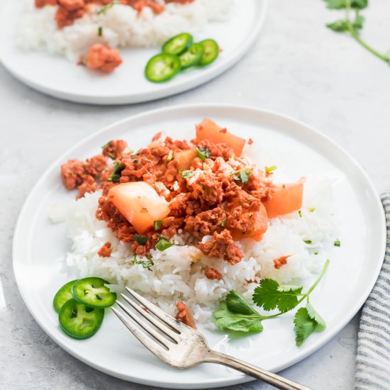 tandoori ground chicken w/ potatoes