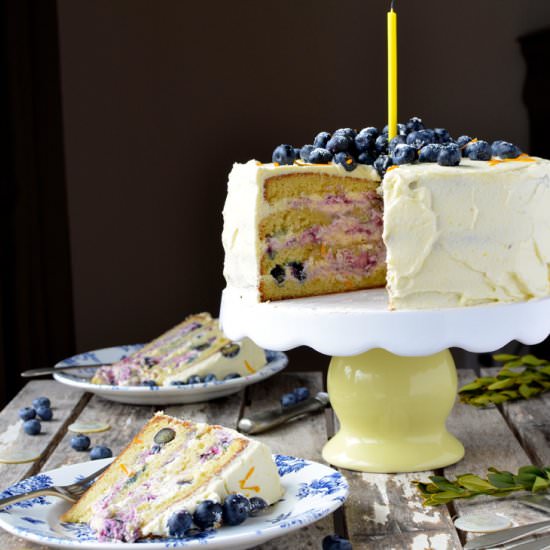 Blueberry and Meyer Lemon Layer Cake