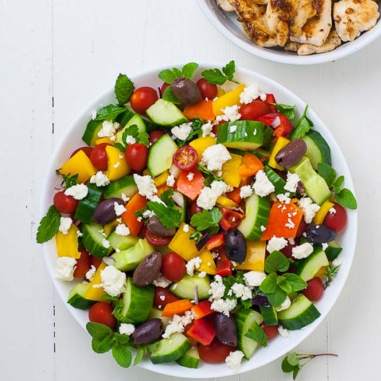 Marinated Lemon Chicken Greek Salad