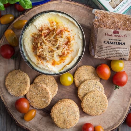 Quinoa Crackers & Onion Hummus