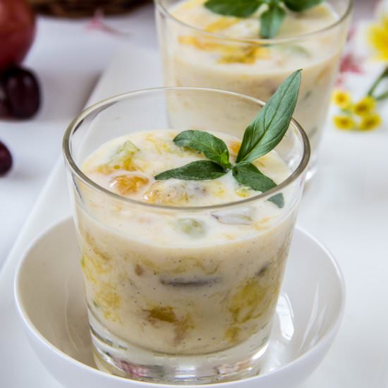 Fruit custard with summer fruits