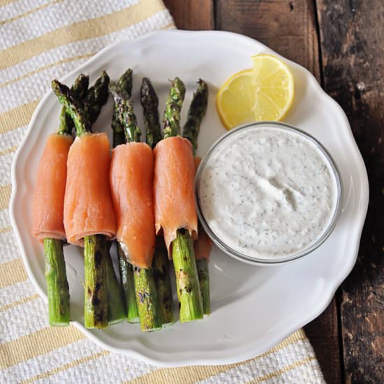 Asparagus Wrapped in Smoked Salmon