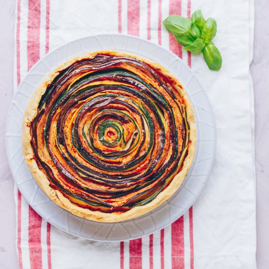 Vegan Spiral Vegetable Tart