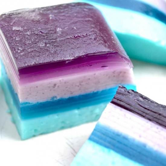 Sea Glass Layered Jello Bars