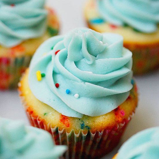 One bowl Funfetti cupcakes