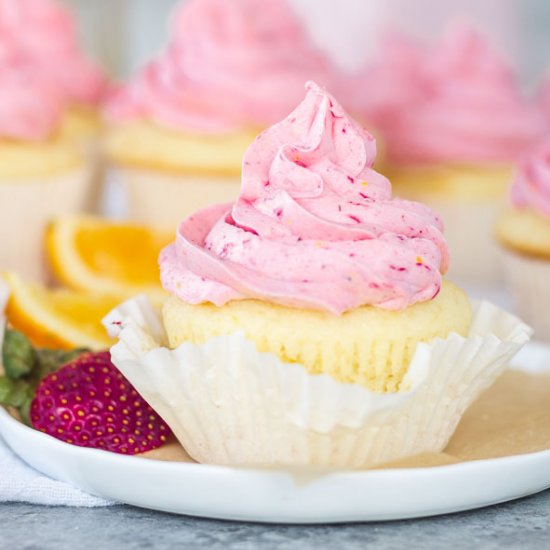 Strawberry Mimosa Cupcakes