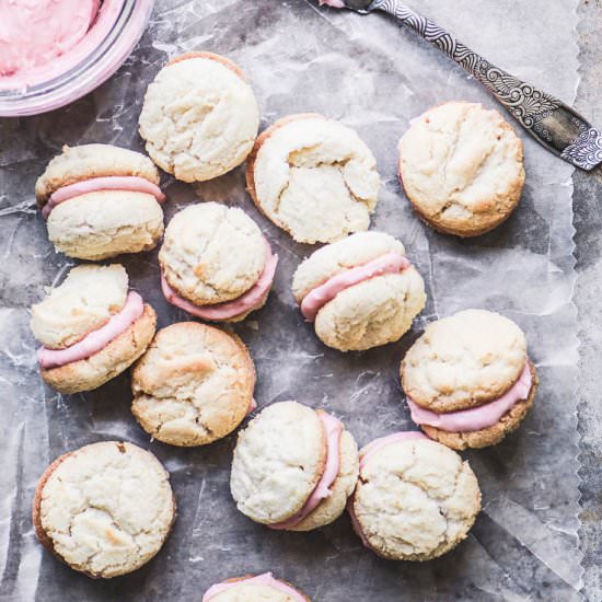 Roasted Rhubarb Lady’s Kiss Cookies