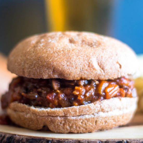 Vegan Mushroom Eggplant Sloppy Joes