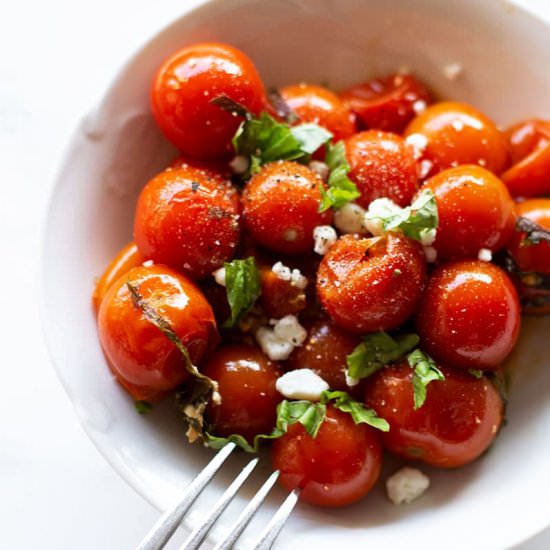 Smoked Cherry Tomatoes with Basil