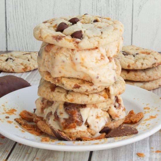 Butterfinger Ice Cream Sandwiches