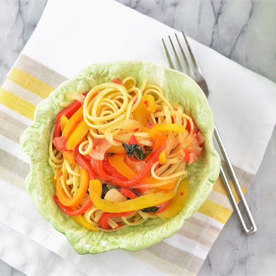 Linguine with Bell Peppers