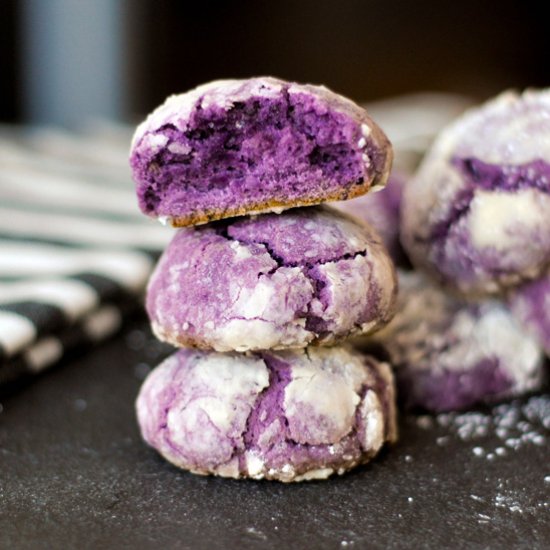 Ube Crinkle Cookies