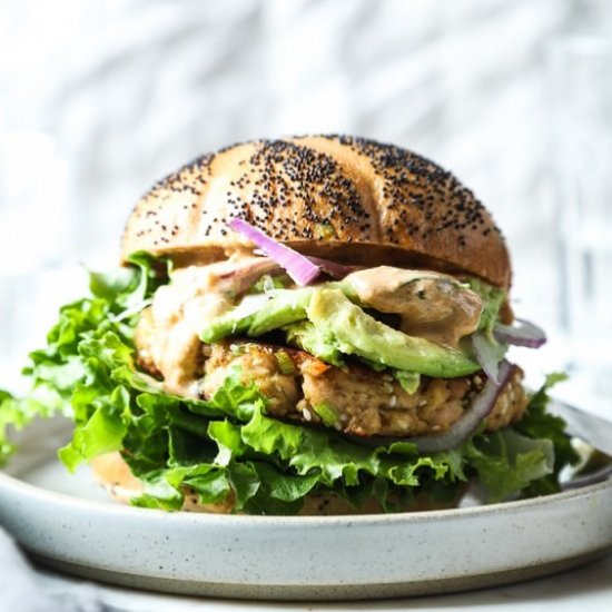 Scallion and Sesame Tuna Burger