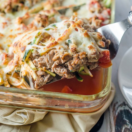 Italian Zucchini Noodle Casserole