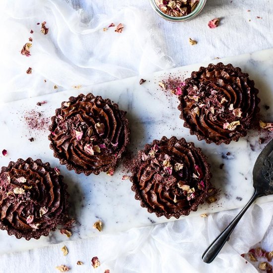 Raw Deluxe Double Chocolate Tarts