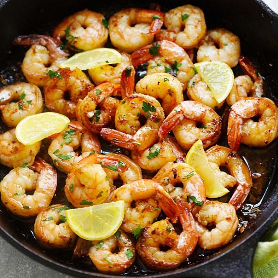 Brown Butter Lemon Garlic Shrimp