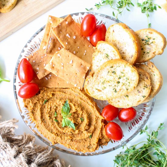 The Best Tomato Basil Hummus