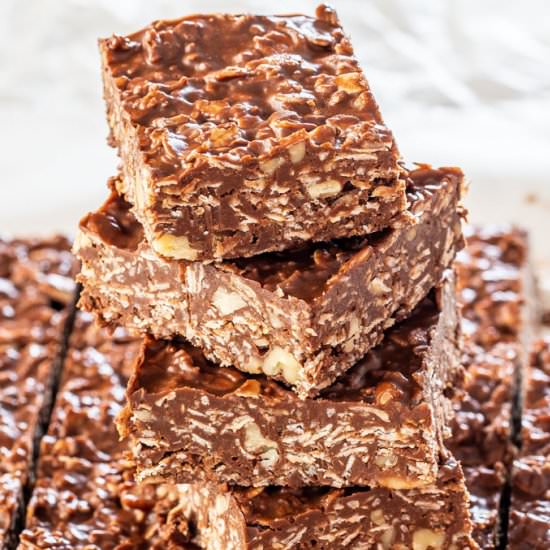 No Bake Peanut Butter Chocolate Bar