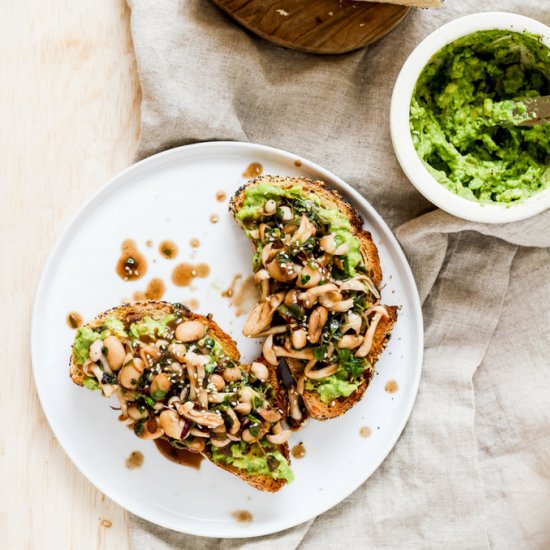 Mushroom Bean Avocado Toast