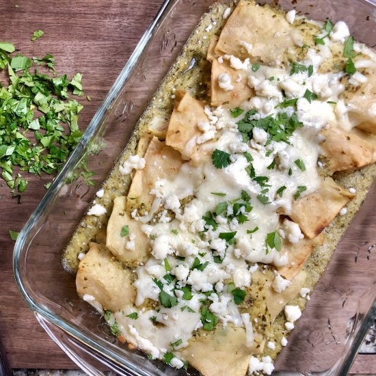 Salsa Verde Chicken Enchiladas