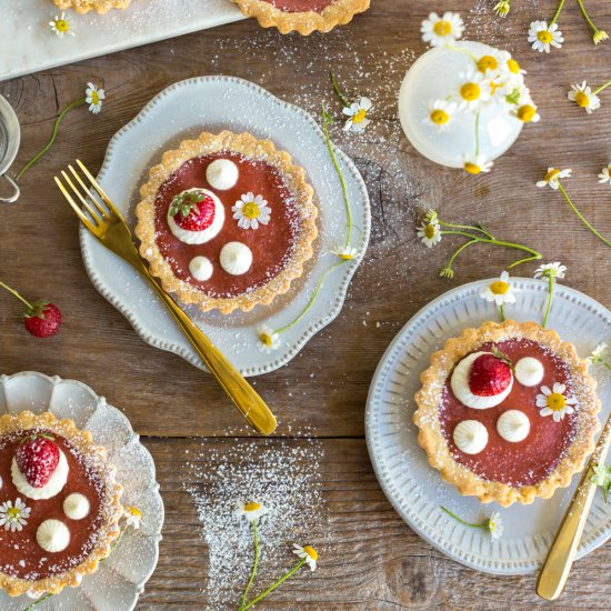 Strawberry Rhubarb Curd Tartlets