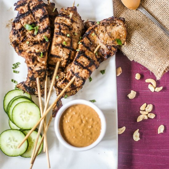 Chicken Satay w/ Spicy Peanut Dip