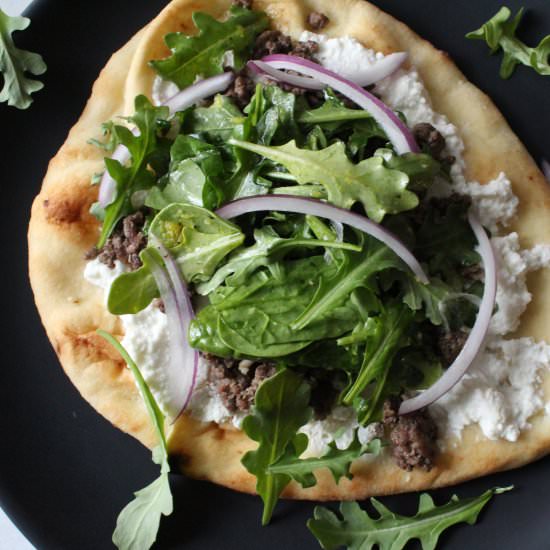 Ground Beef Ricotta Flatbreads