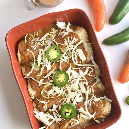 High Protein Chicken Enchiladas