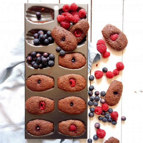 Chocolate Berries Madeleines