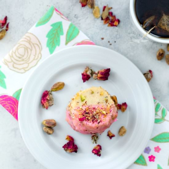 Rose Pistachio Shortbread Cookies