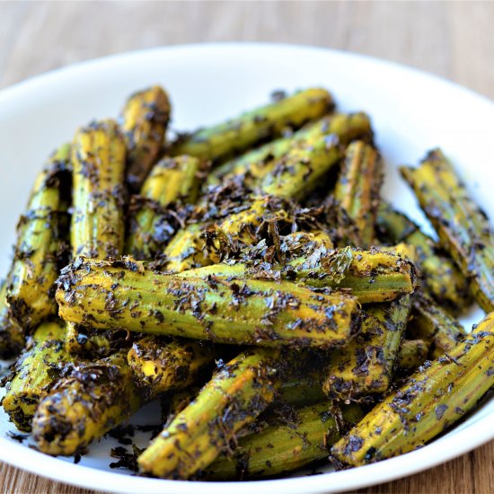 STIR-FRIED DRUMSTICKS WITH NEEM LEAVES