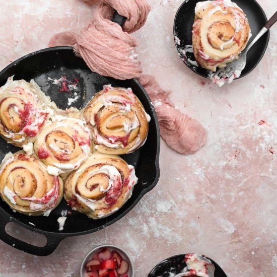 Strawberry Rhubarb Sweet Rolls