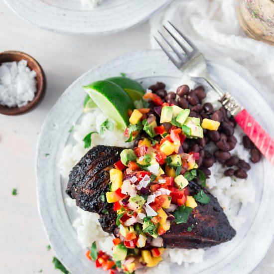 Jerk Chicken & Mango Avocado Salsa