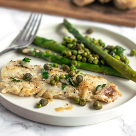 White Fish & Asparagus Meuniere