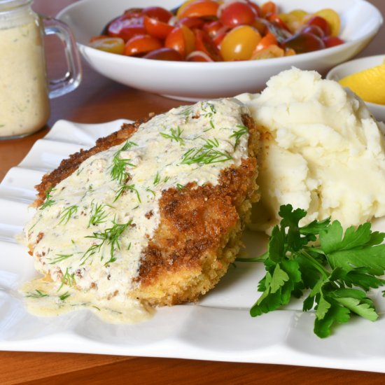 Crispy Pork Cutlets with a Creamy Sauce