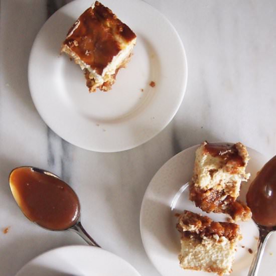 Caramel Swirled Cheesecake Bars