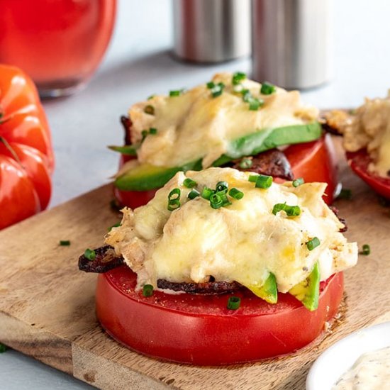 Keto Tuna Melt on Tomato