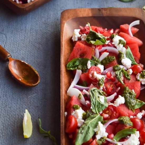 Watermelon-tomato salad