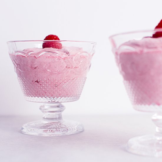 Fresh raspberry mousse