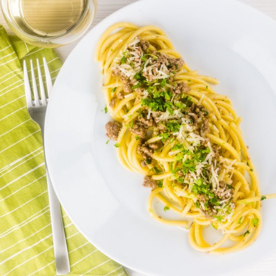 Duck Ragu With Bucatini Pasta