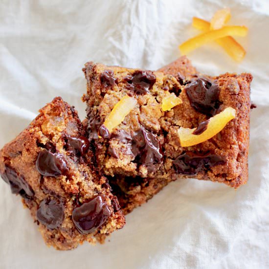 Dark Chocolate Orange Blondies