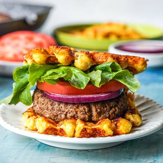 Low Carb Cheese Waffle Burger