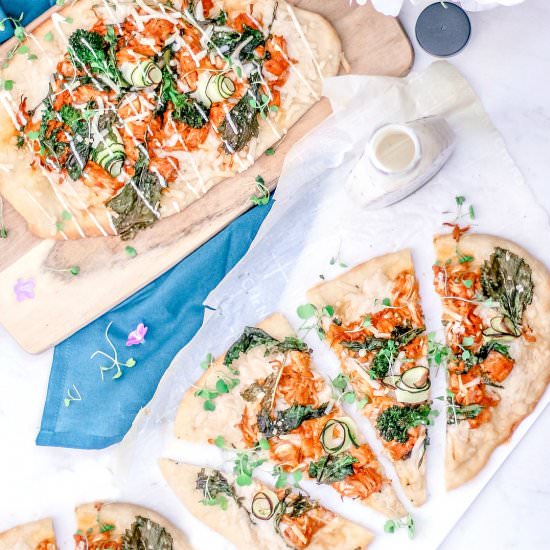 Vegan Buffalo Jackfruit Flatbread