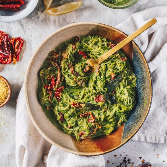 Zucchini Noodles with Cashew Pesto