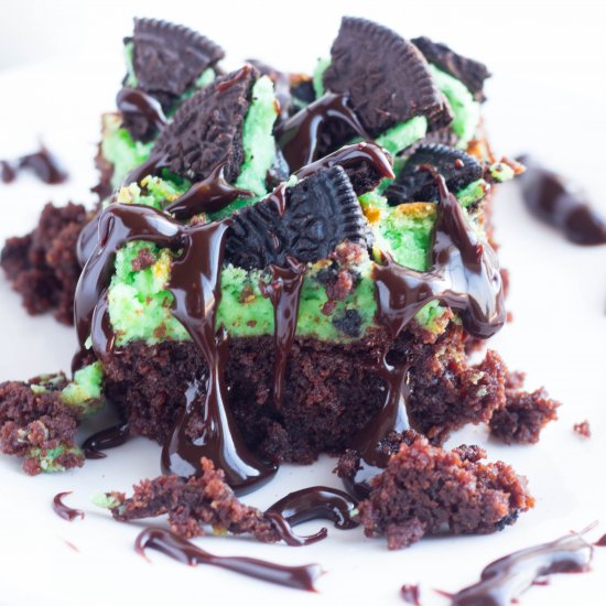 Mint Oreo Cheesecake Brownies