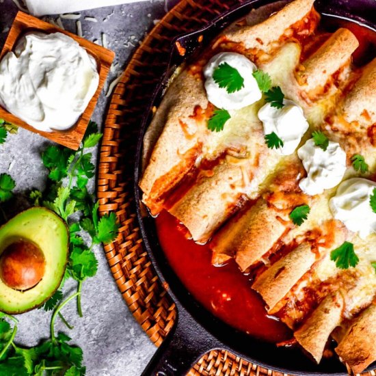 Easy Skillet Chicken Enchiladas