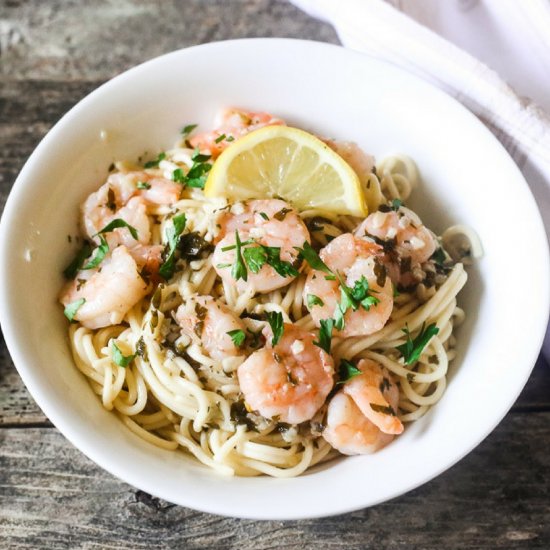 Easy Shrimp Scampi and Spaghetti