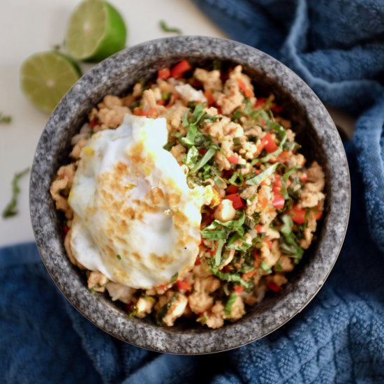 Thai basil chicken bowls