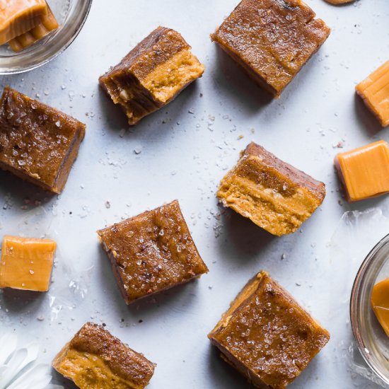 Salted Caramel Cashew Freezer Fudge