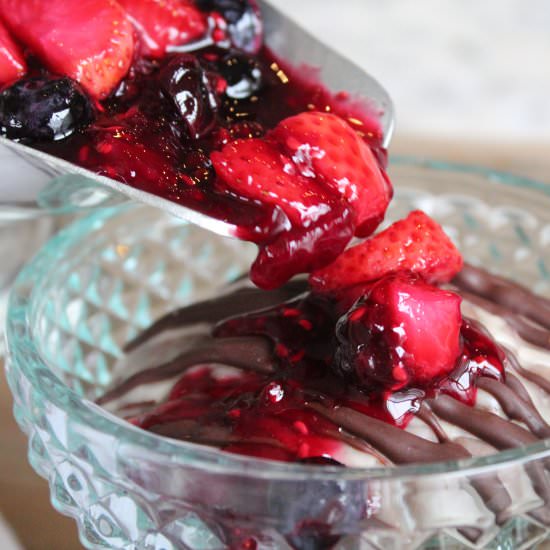 Triple Berry Chocolate Shortcake